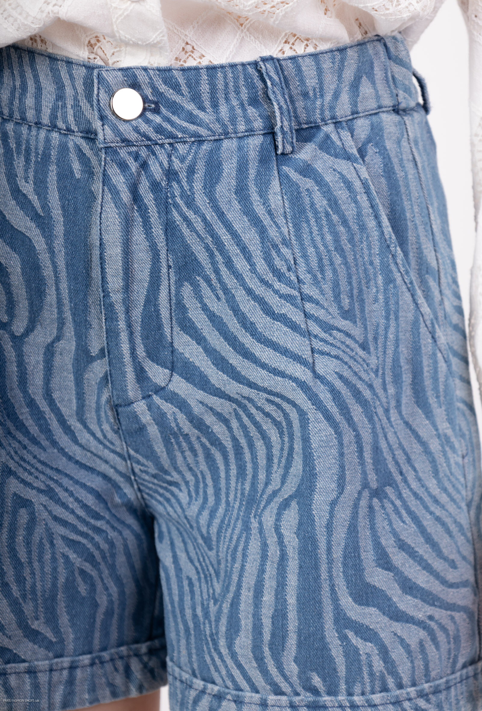 Großhändler Graciela Paris - Kurze Jeans gedrucktes Zebra