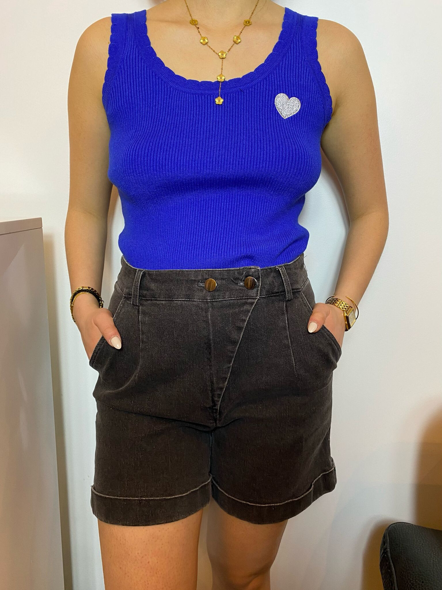 Großhändler Graciela Paris - Tanktop mit kleiner Herzstickerei
