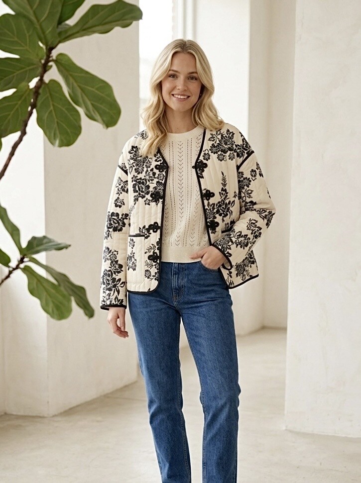 Mayorista Graciela Paris - Chaqueta reversible de flores