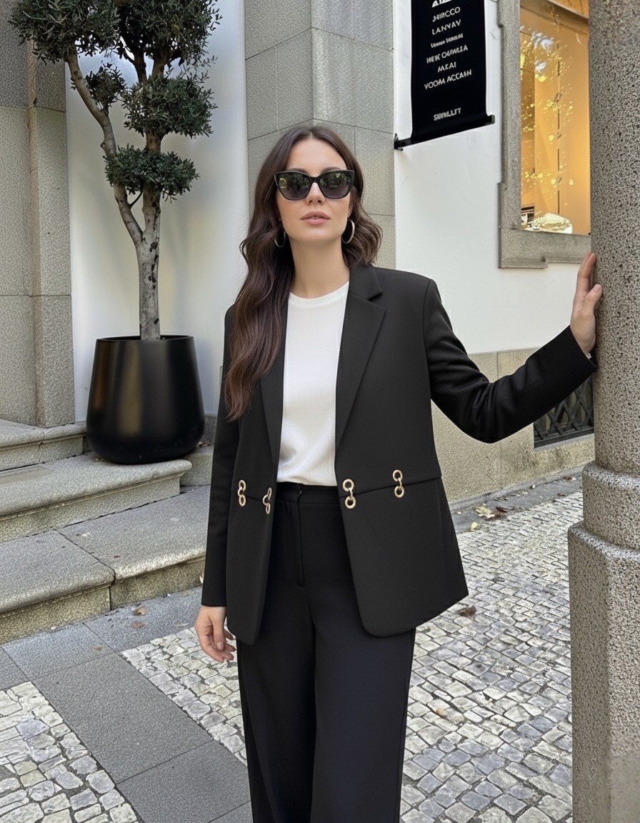 Mayorista GUAS Collection - Chaqueta blazer de ante sintético con mangas largas