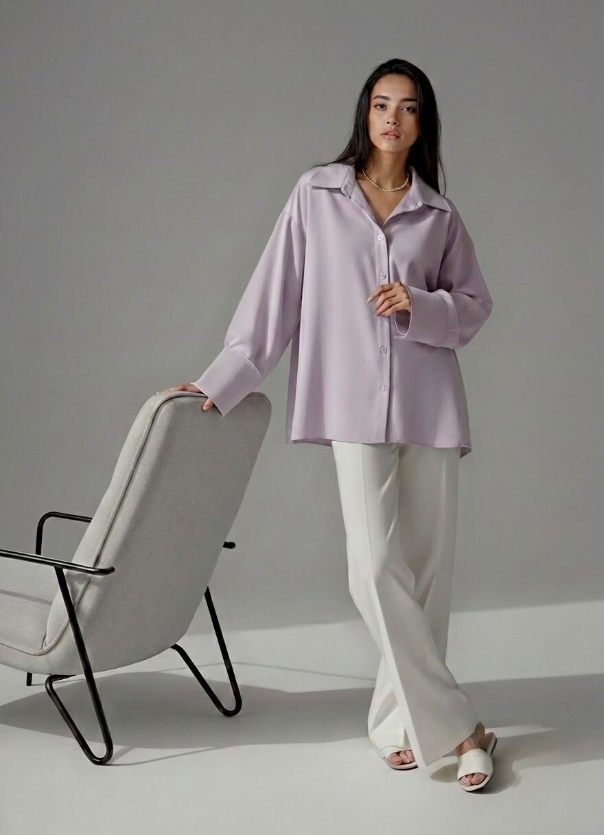 Mayorista GUAS Collection - Camisa estilo boyfriend oversize de manga ancha
