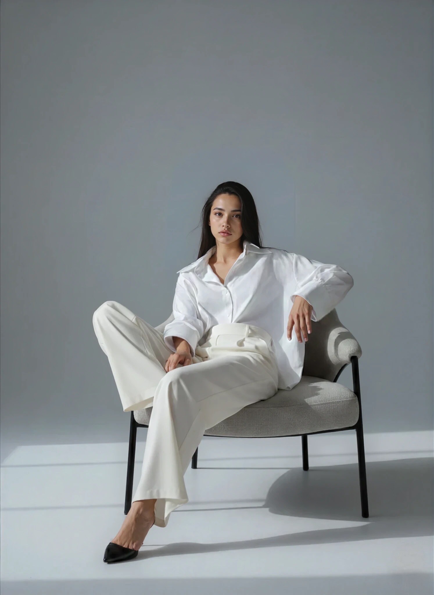 Mayorista GUAS Collection - Camisa estilo boyfriend oversize de manga ancha