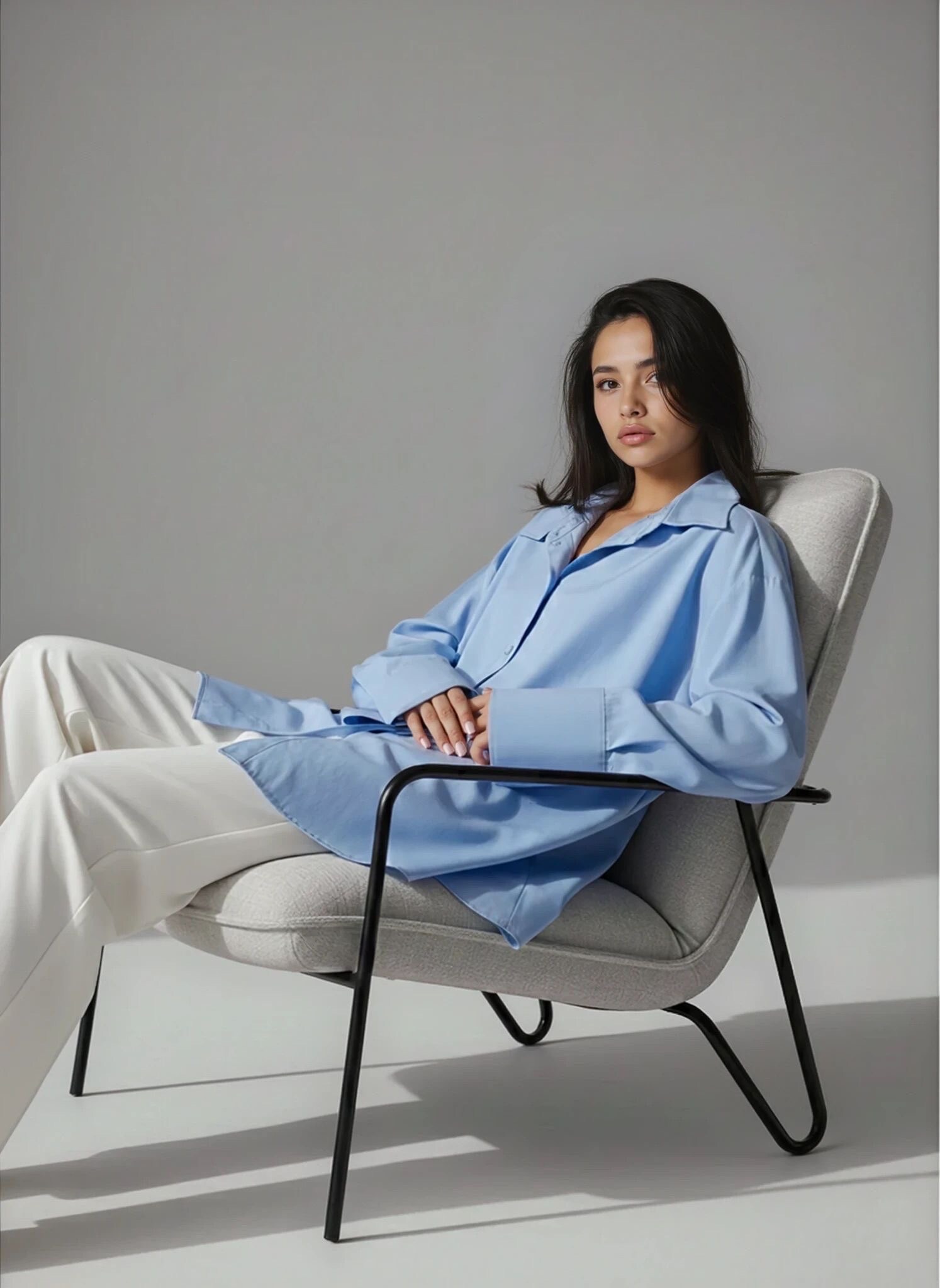 Mayorista GUAS Collection - Camisa estilo boyfriend oversize de manga ancha