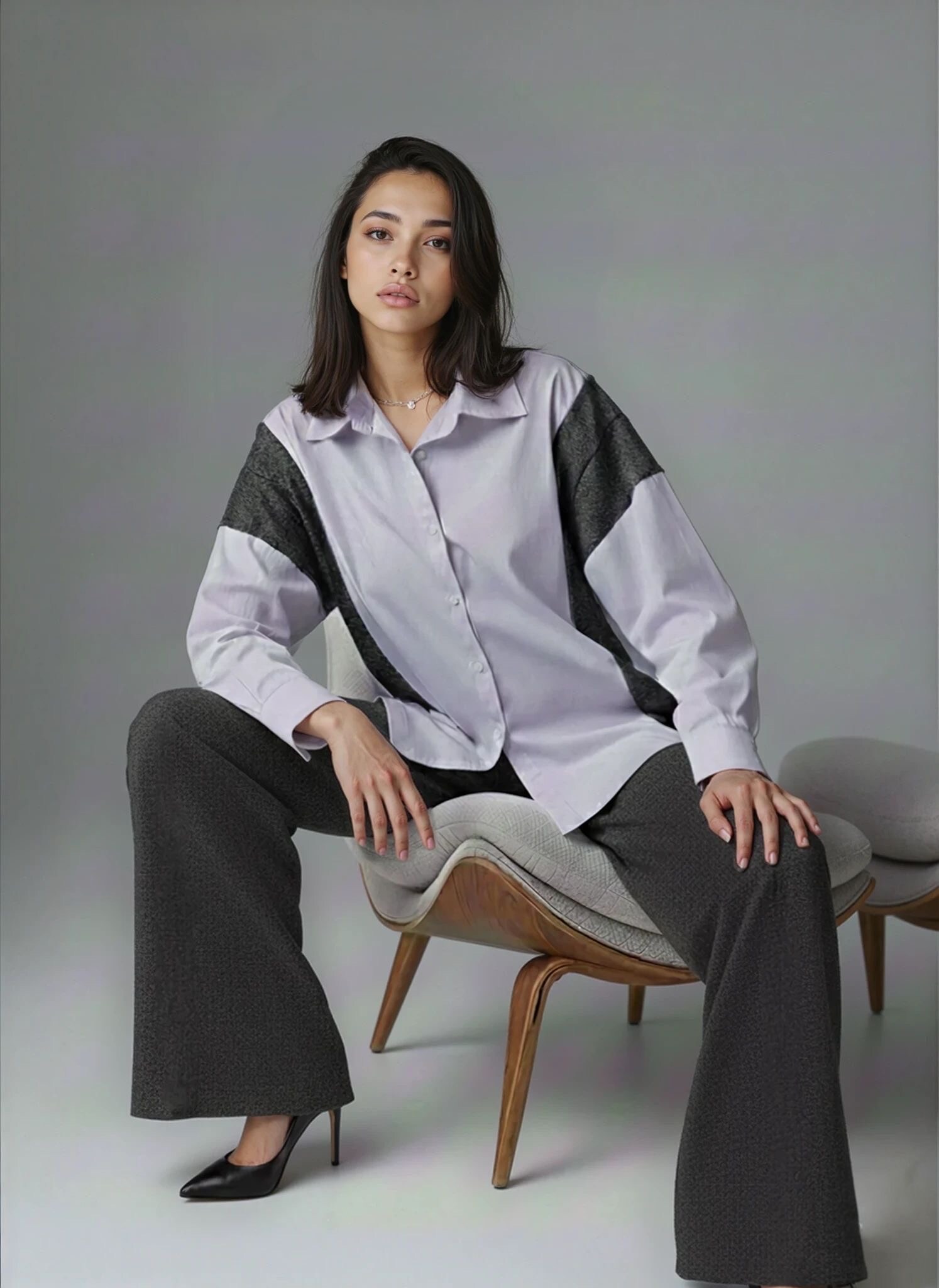 Mayorista GUAS Collection - Camisa bimateria oversize moderna y cómoda