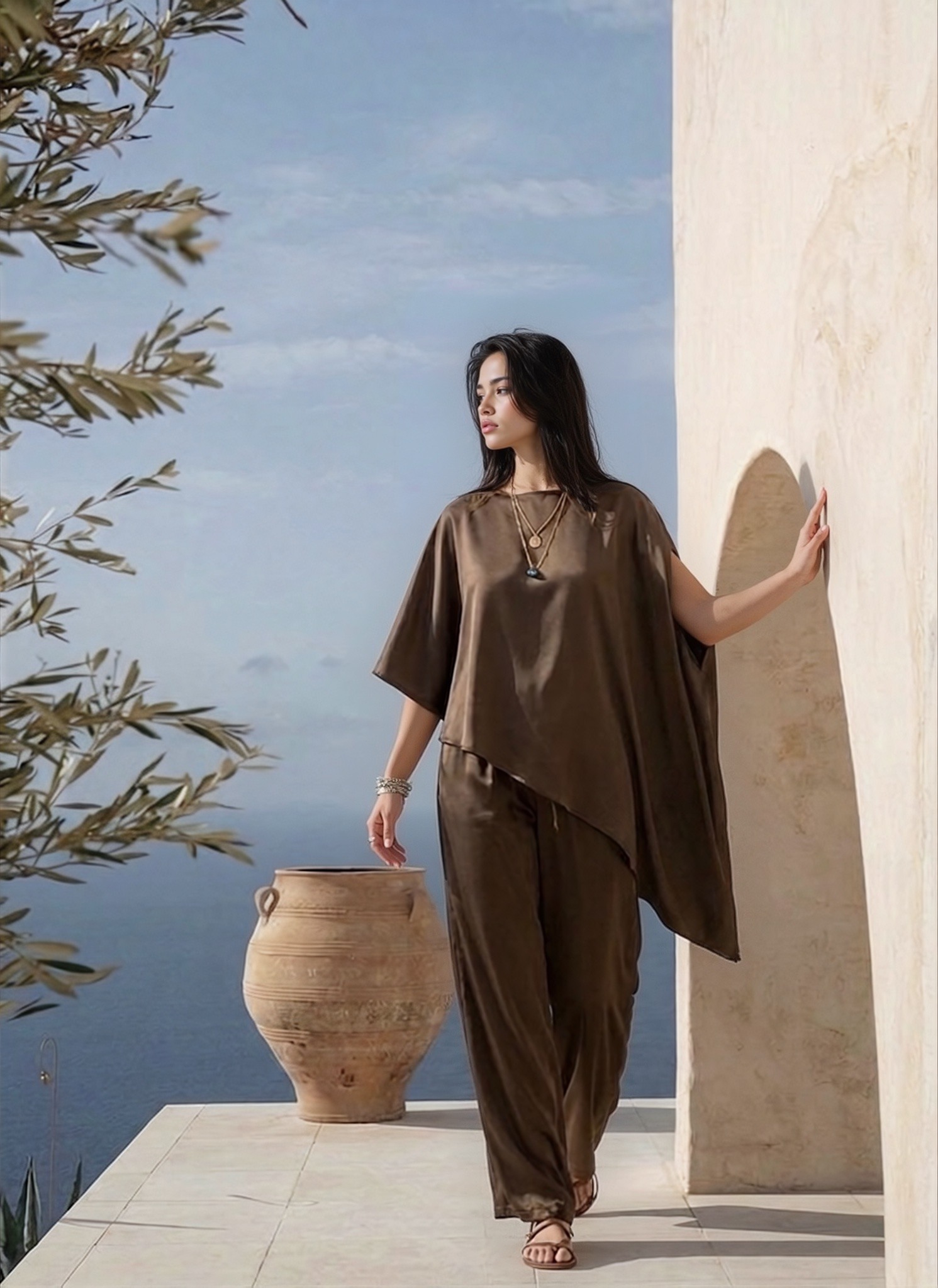 Wholesaler GUAS Collection - Elegant flowing cape pants set