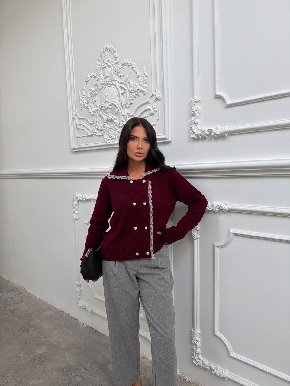 Mayorista GUAS Collection - Cárdigan de Punto Bordado con Botón de Corazón
