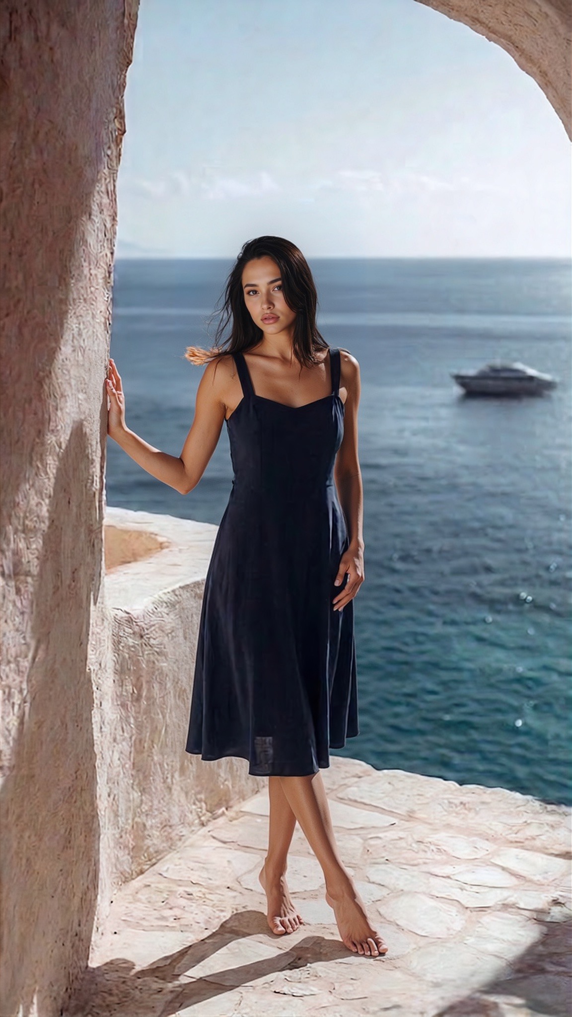 Großhändler GUAS Collection - Midikleid mit Trägern