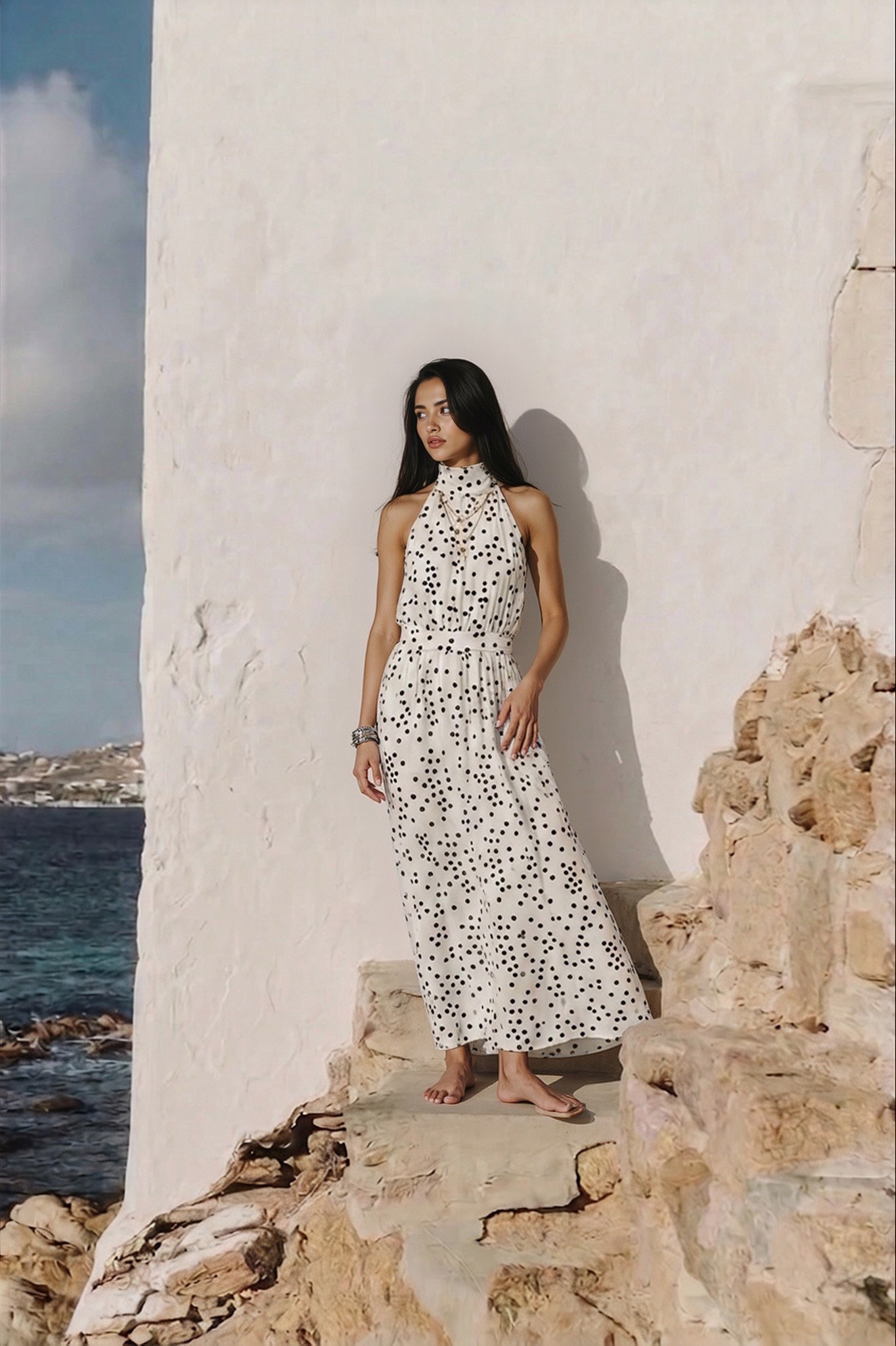 Wholesaler GUAS Collection - Long flowing polka dot dress