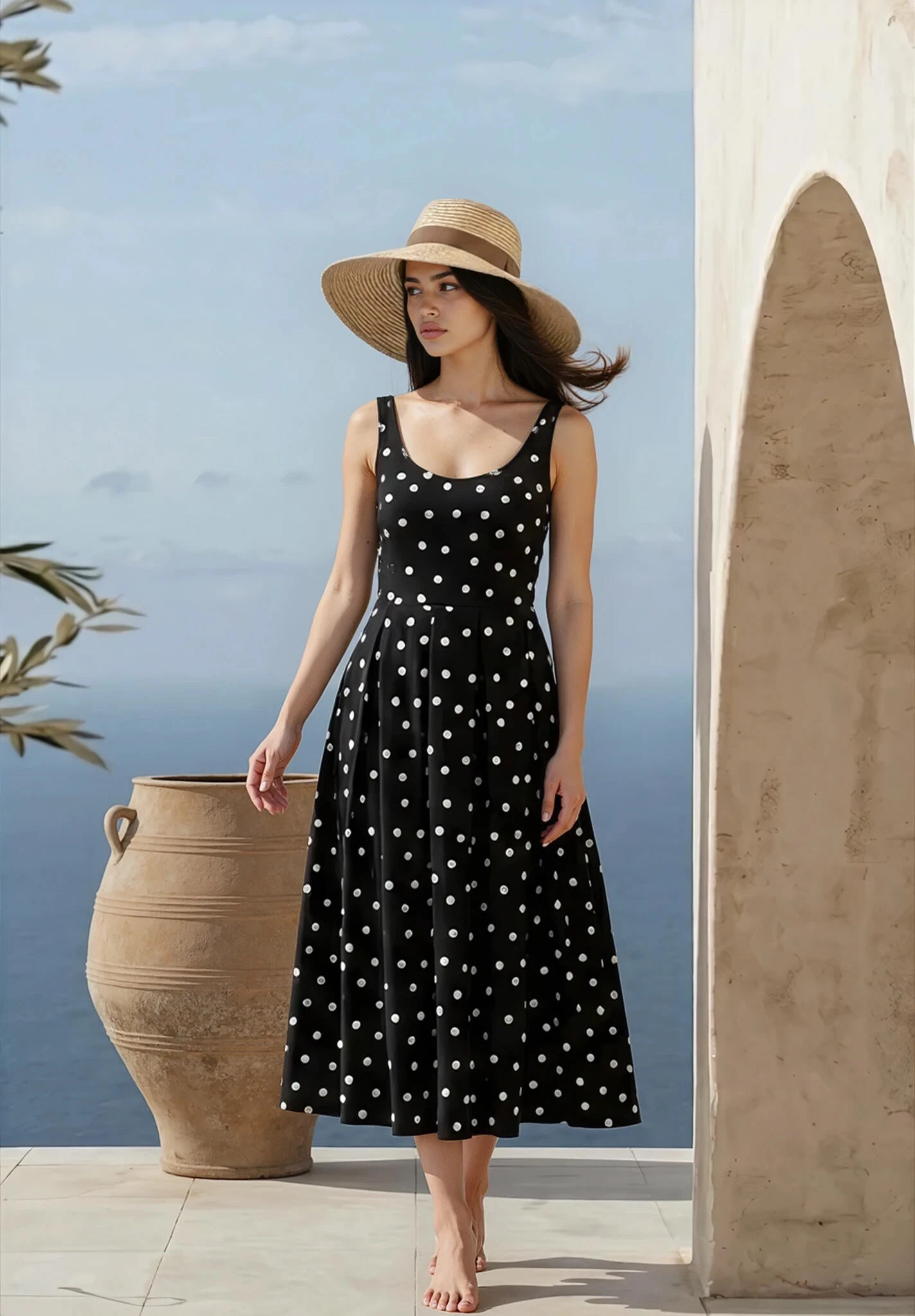Grossiste GUAS Collection - Robe longue gros pois élégante