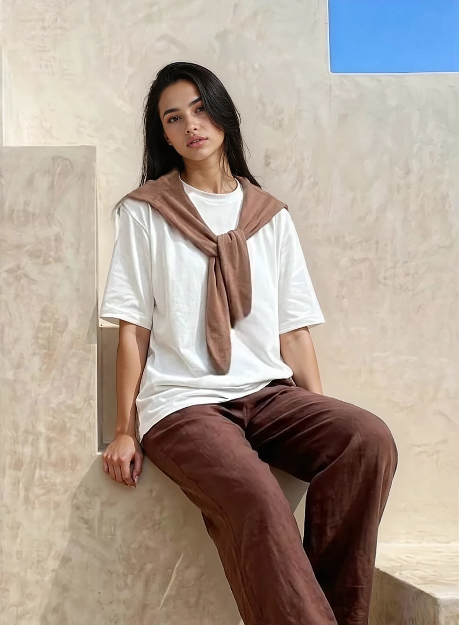 Wholesaler GUAS Collection - T-shirt with colorful trendy knotted sweater detail