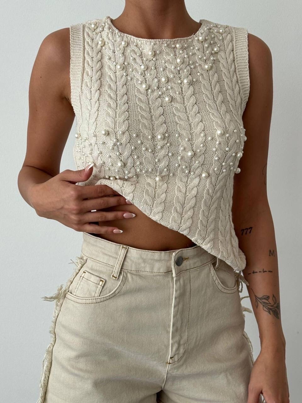 Wholesaler GUAS Collection - Top with pearls