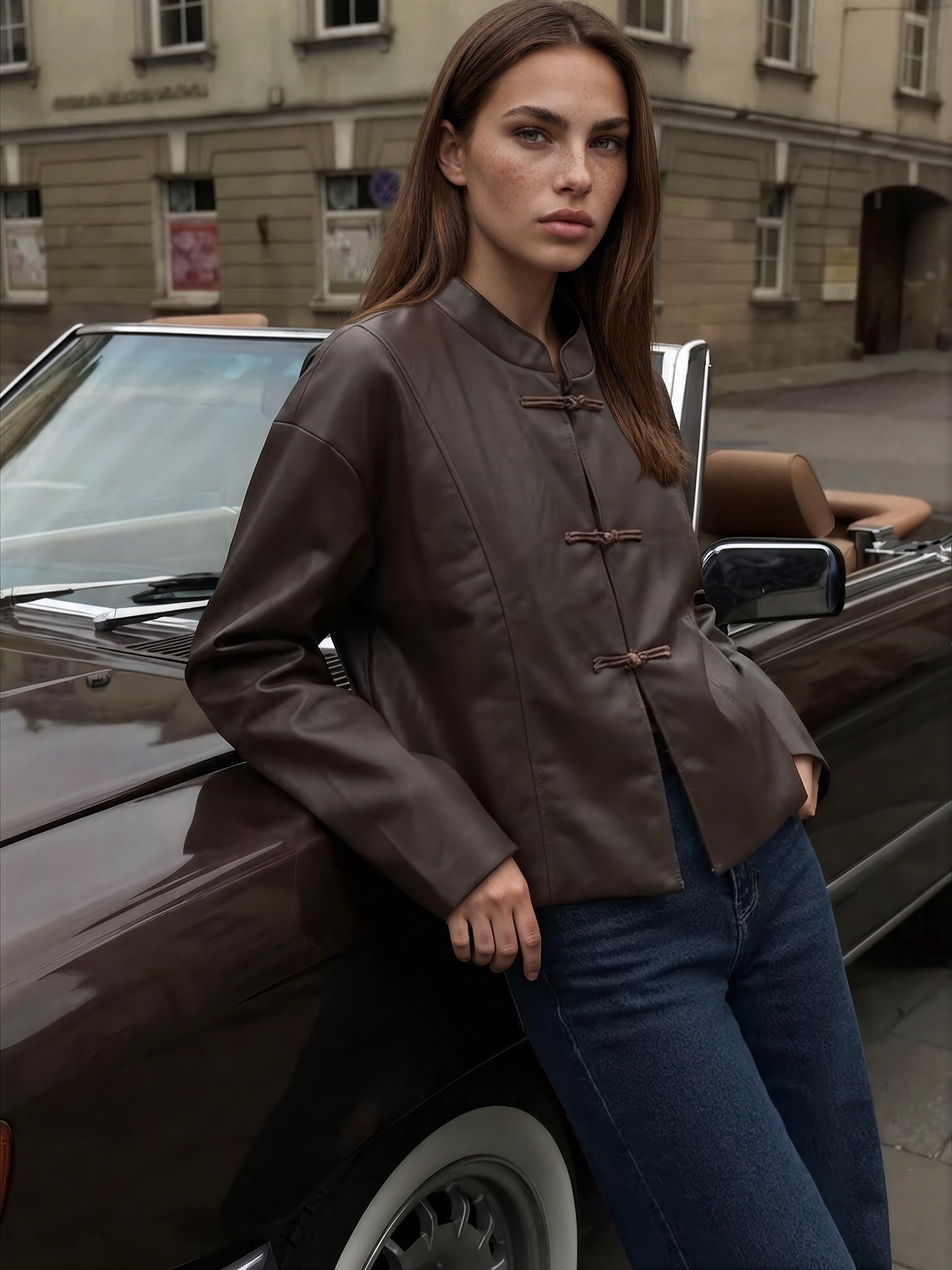 Grossista GUAS Collection - Giacca in pelle alla moda con alamari