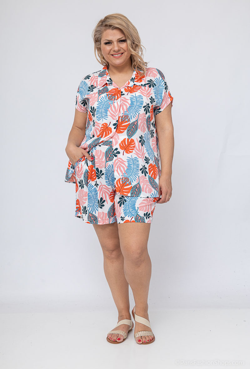 Grossiste H-3 - Tunique Short Ensemble 2 piéces GRANDE TAILLE