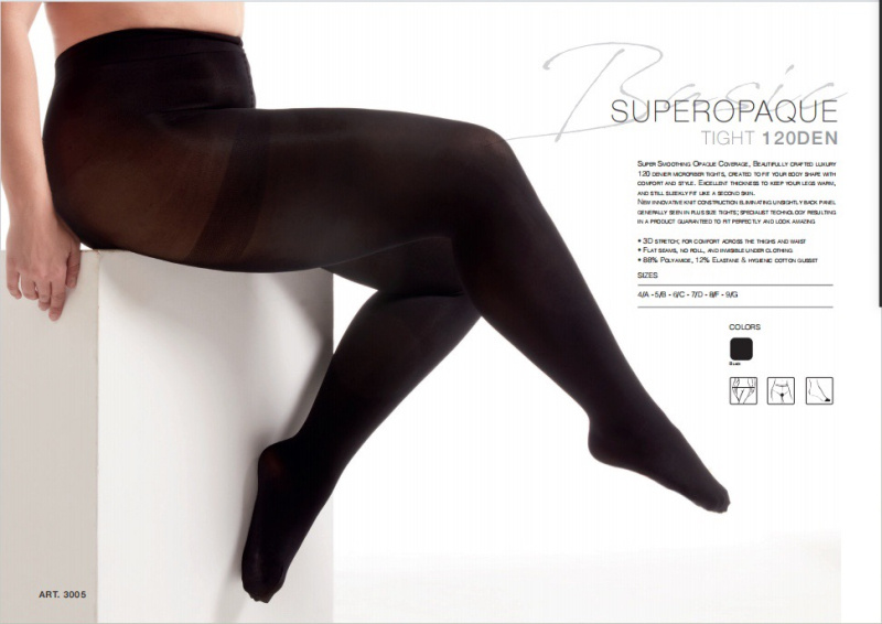 Grossiste H-3 - Collant opaque 120 deniers GRANDE TAILLE