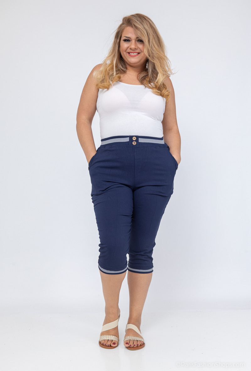 Grossiste H-3 - Pantacourt coton GRANDE TAILLE