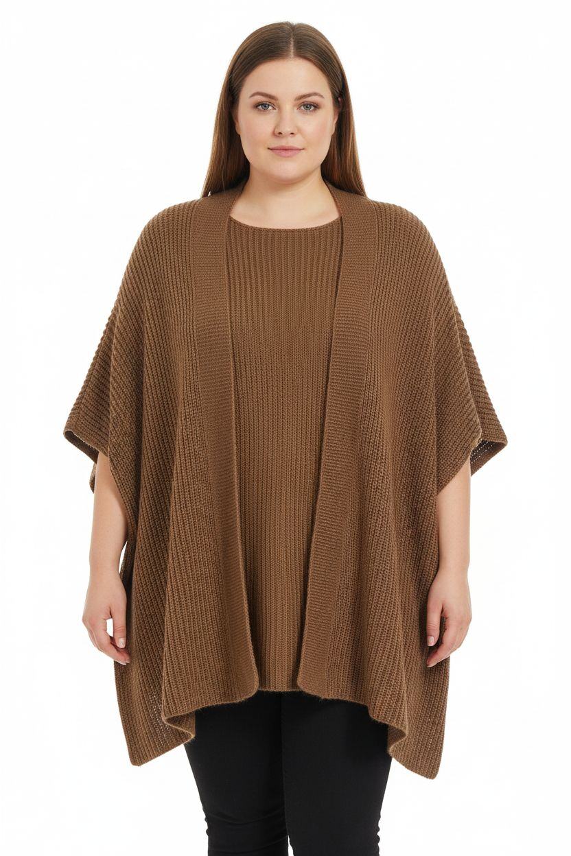 Mayorista H-3 - Cárdigan poncho de punto – Talla única 46/54