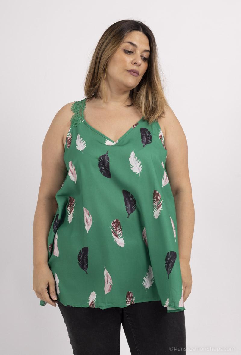 Grossista H-3 - Top sul retro con pizzo TAGLIA GRANDE