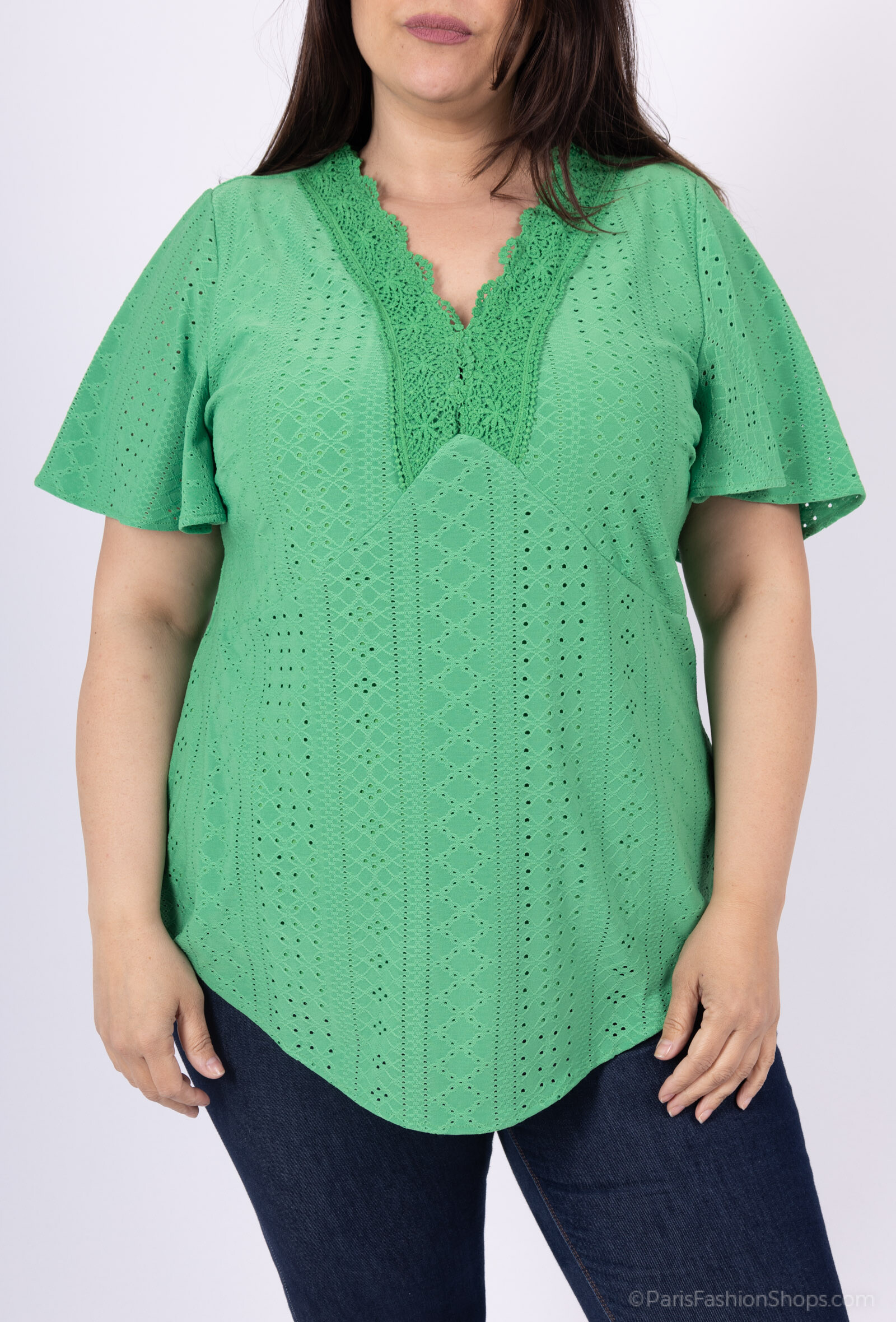 Tunique Grande Taille manche courte dentelle