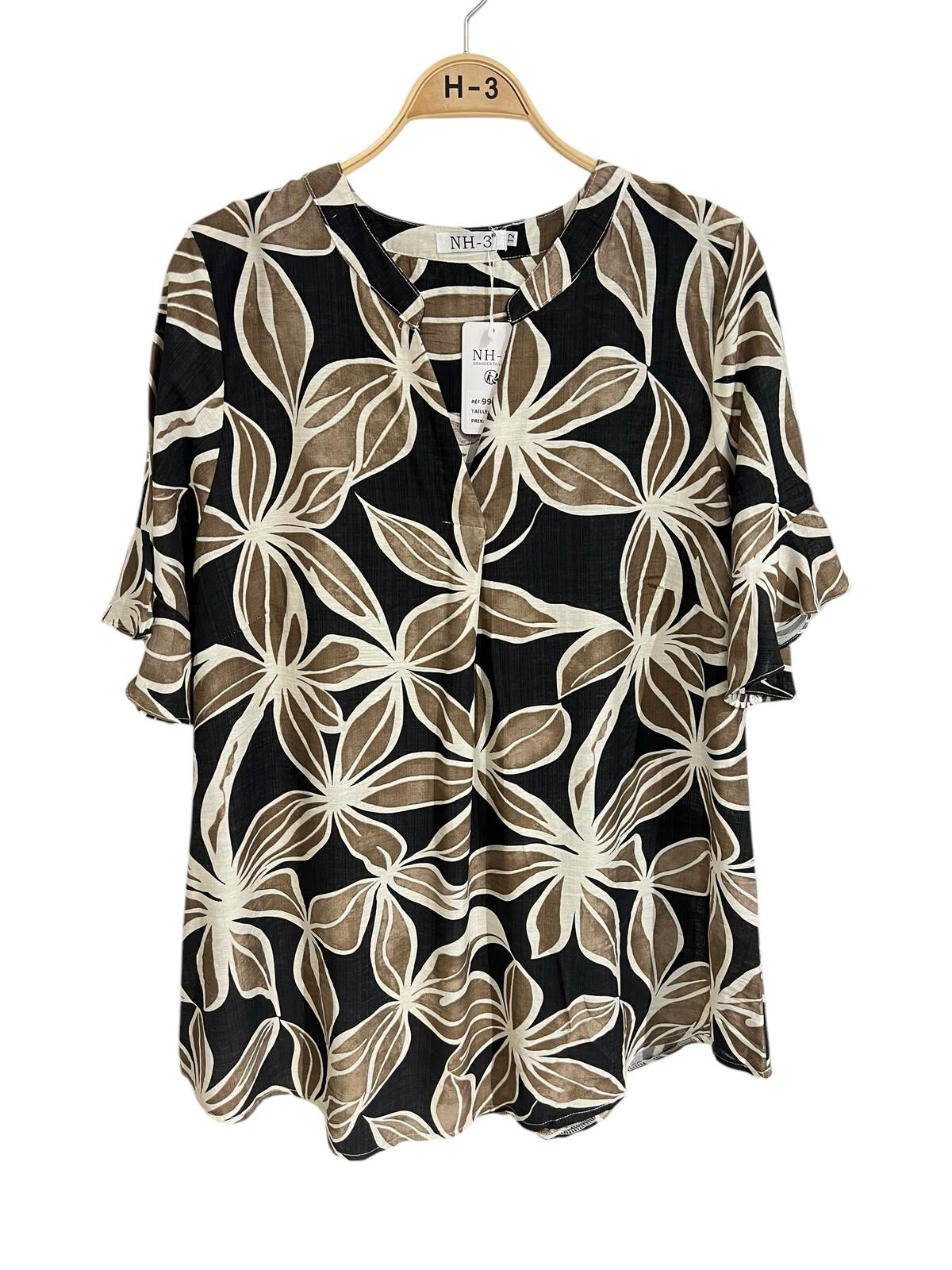 Large tunic large size fancy patterns length 90 cm