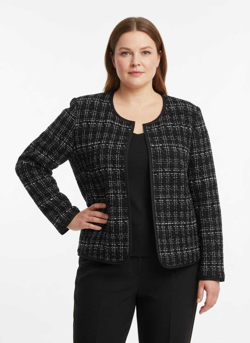 Mayorista H-3 - Chaqueta de Tweed Talla Grande