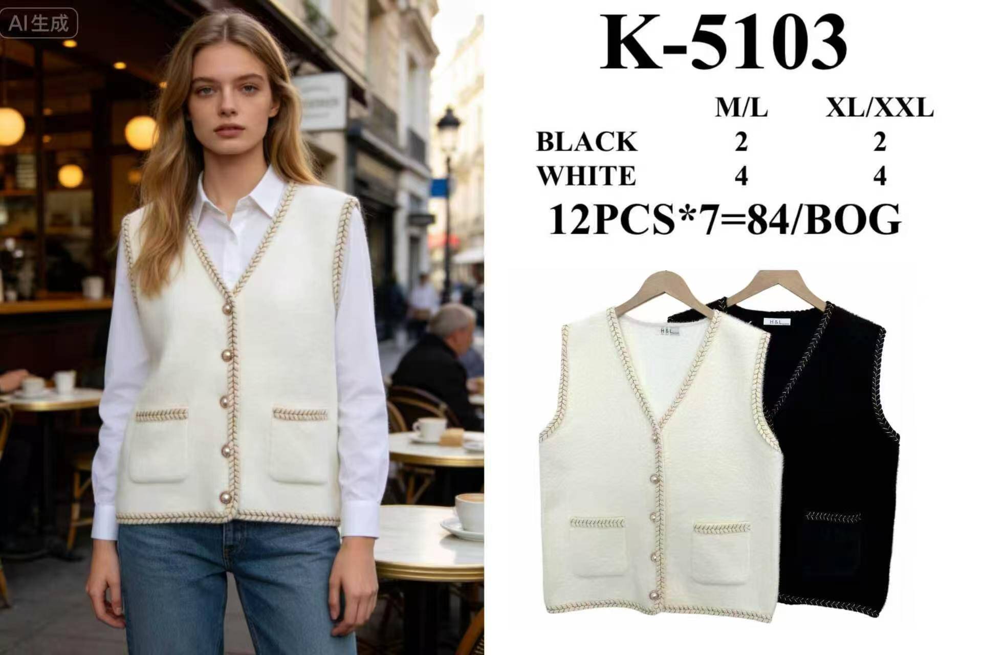 Wholesaler H & L - Sleeveless vest
