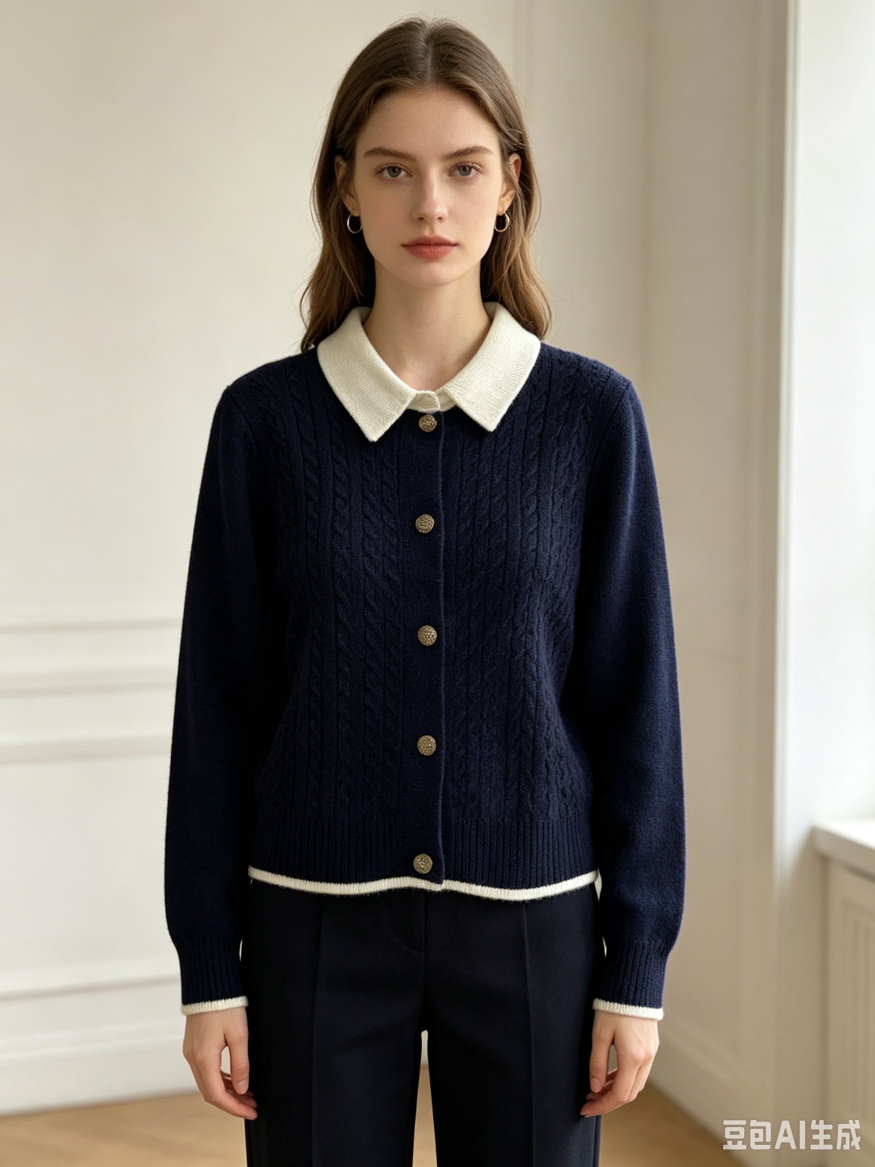 Mayorista H & L - Cárdigan con cuello de camisa