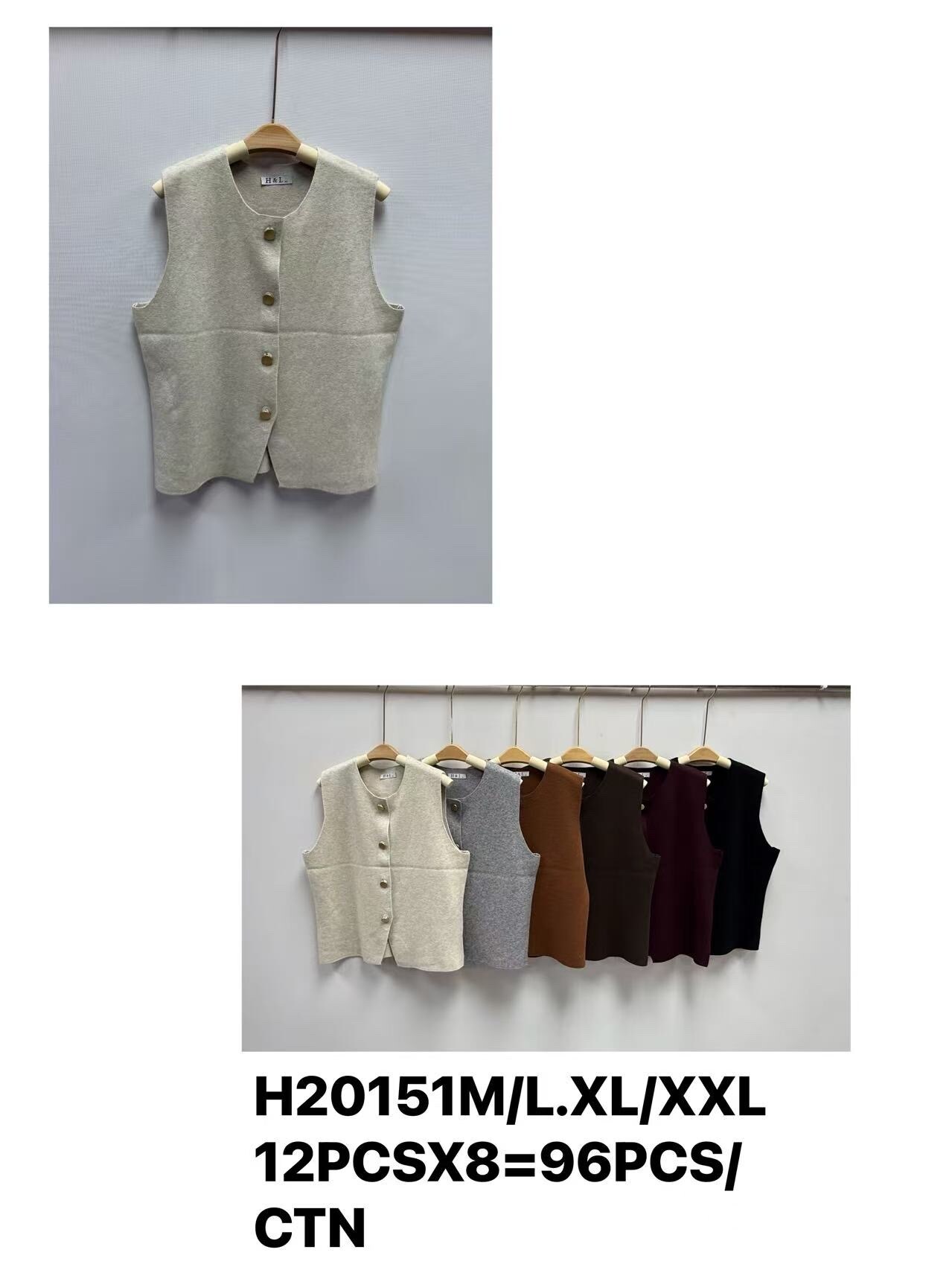 Großhändler H & L - Ärmellose Weste