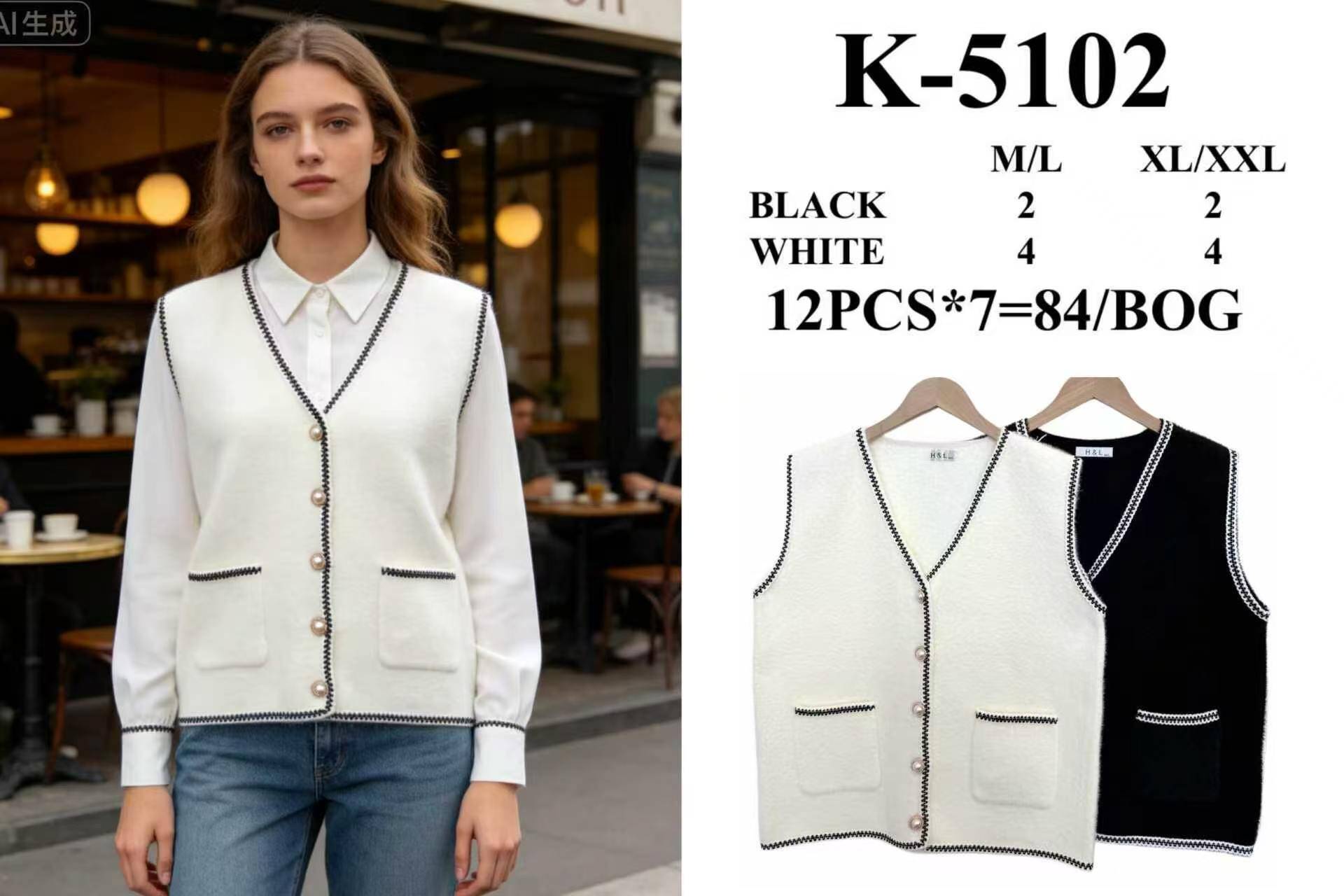 Wholesaler H & L - Sleeveless vest