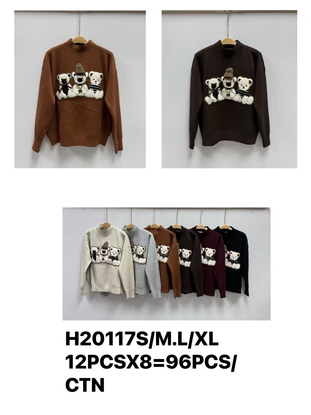 Grossiste H & L - Pull avec trois ours