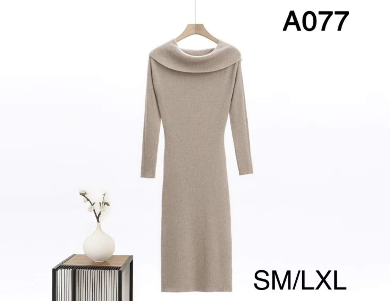 Grossiste H & L - Robe en maille col épaules dénudées