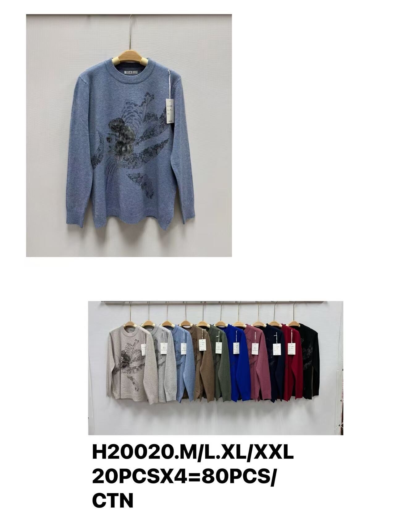 Grossiste H & L - Pull fleurie