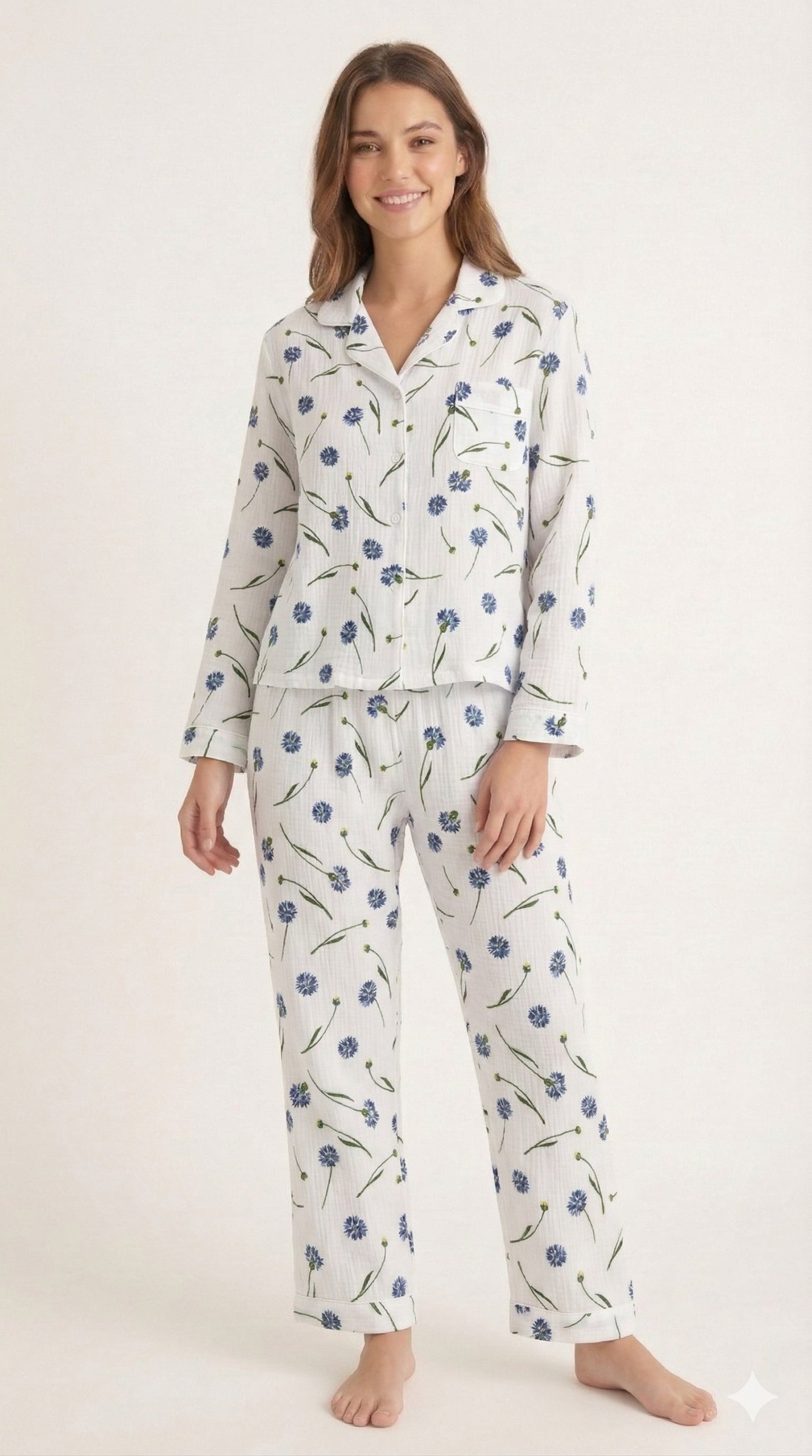 Grossiste H&Nathalie - Pyjama En Gaze de Coton