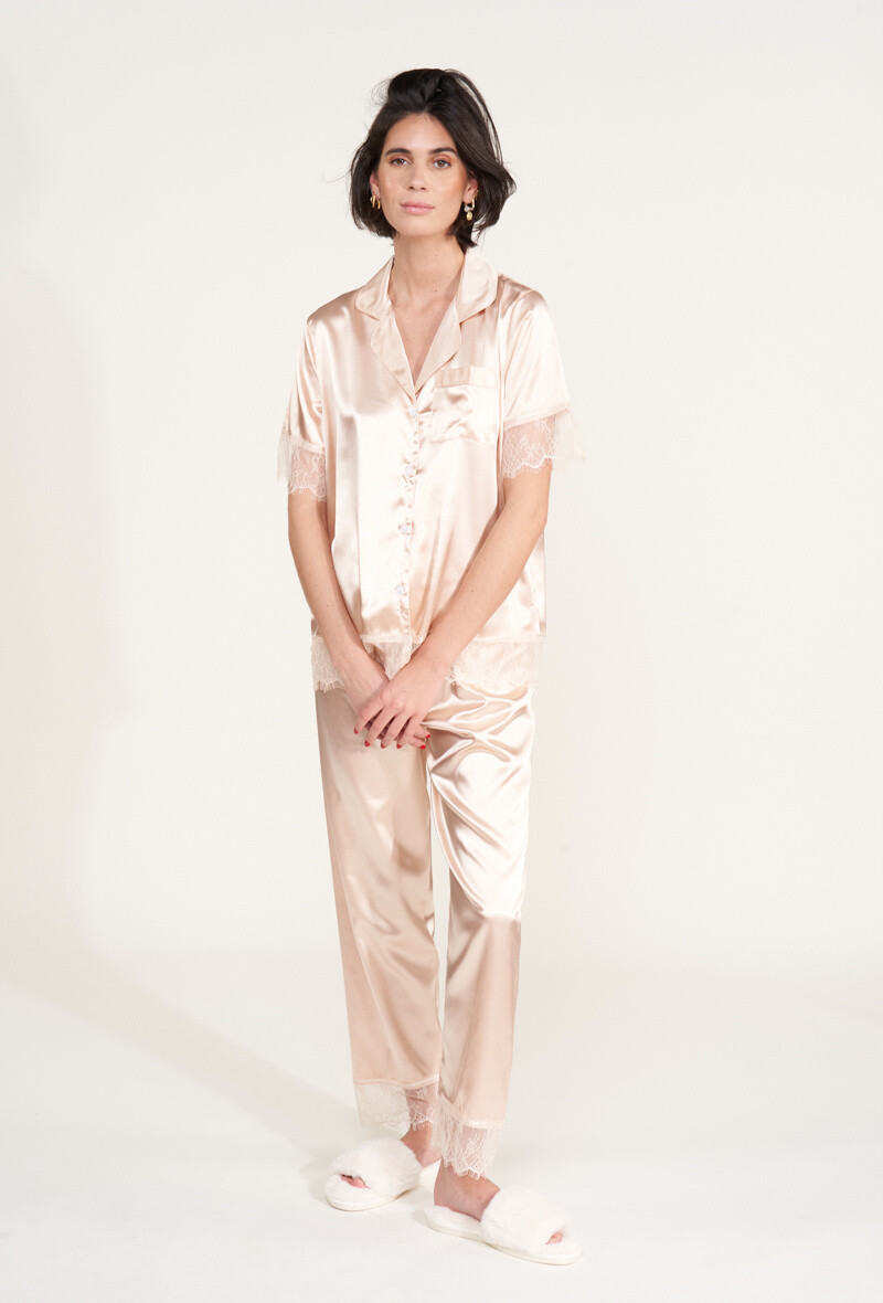 Wholesaler H&Nathalie - Long Sleeve Satin Pajamas