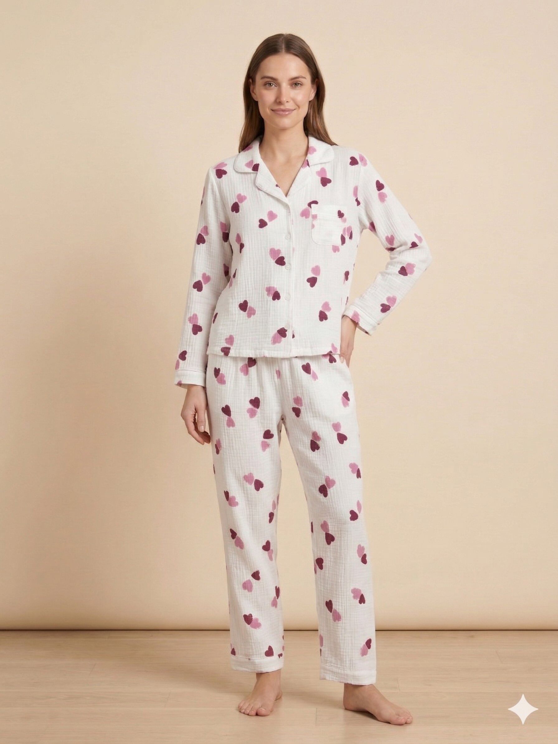 Grossiste H&Nathalie - Pyjama En Gaze de Coton
