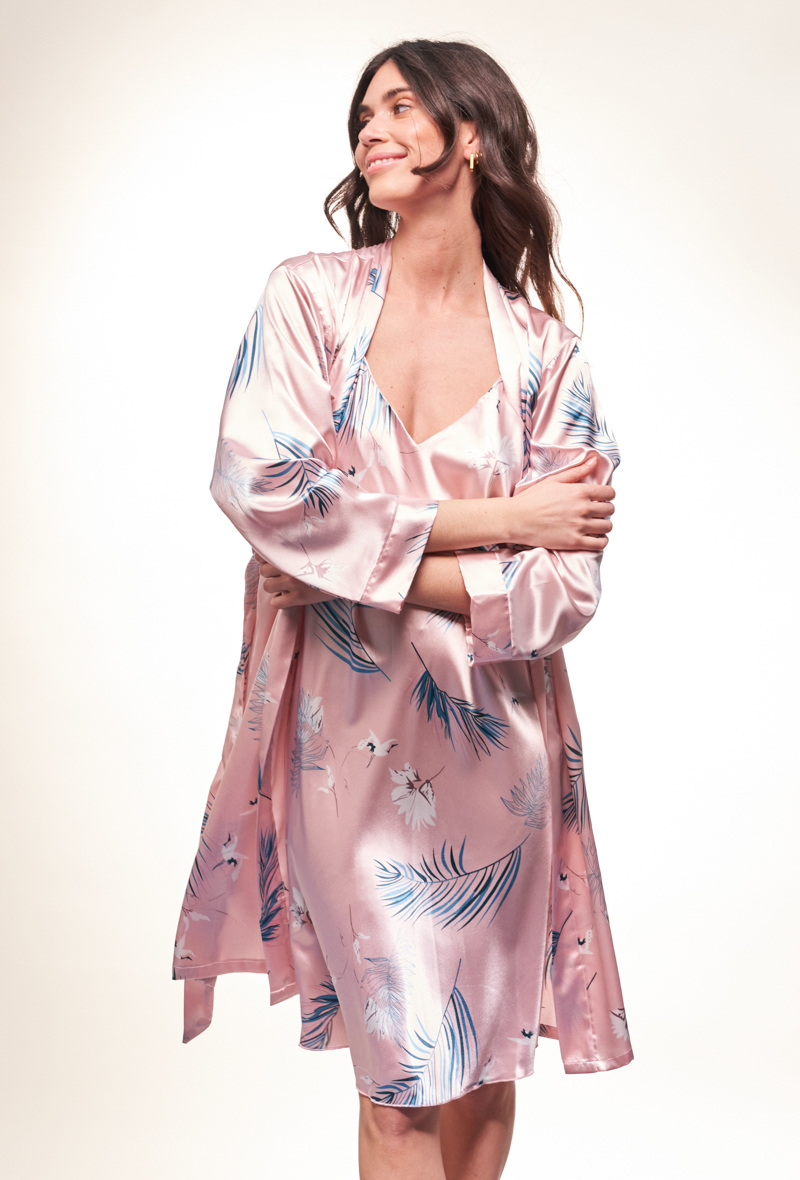 Ensemble Pyjama avec Robe Et Kimono pour Femme
