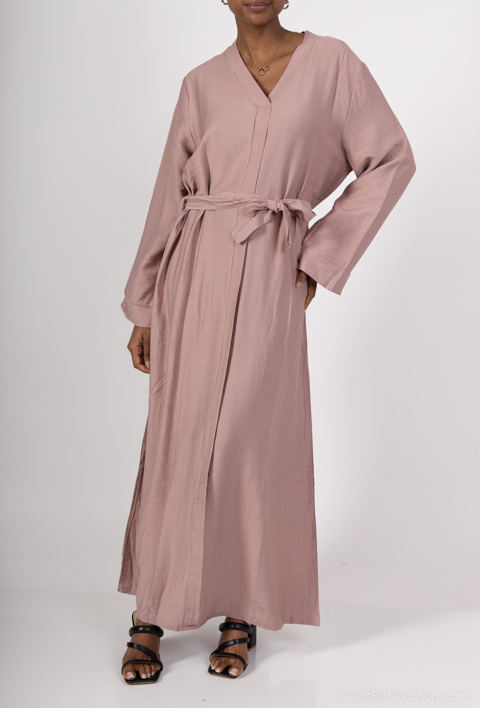 Großhändler H.STYLE - V -Neckkleid mit Gürtel