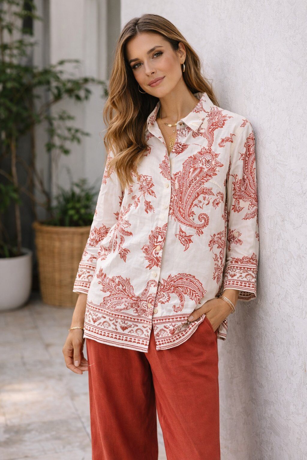 Mayorista H.STYLE - Conjunto de estampado oriental con bordes 🕌✨