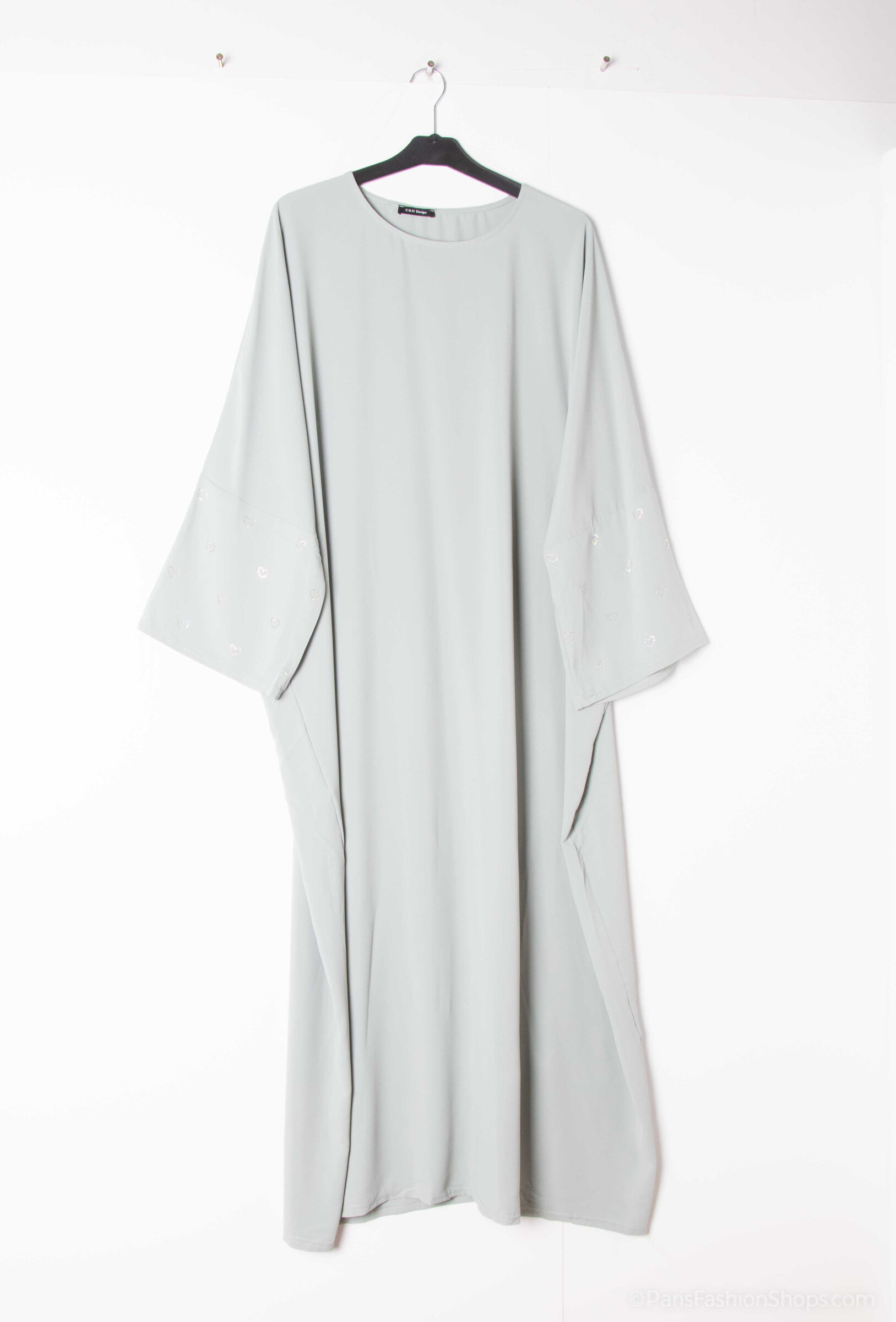 Grossista H.STYLE - Abaya sovradimensiona i dettagli delle perle a forma di cuore - eleganza e comfort ✨
