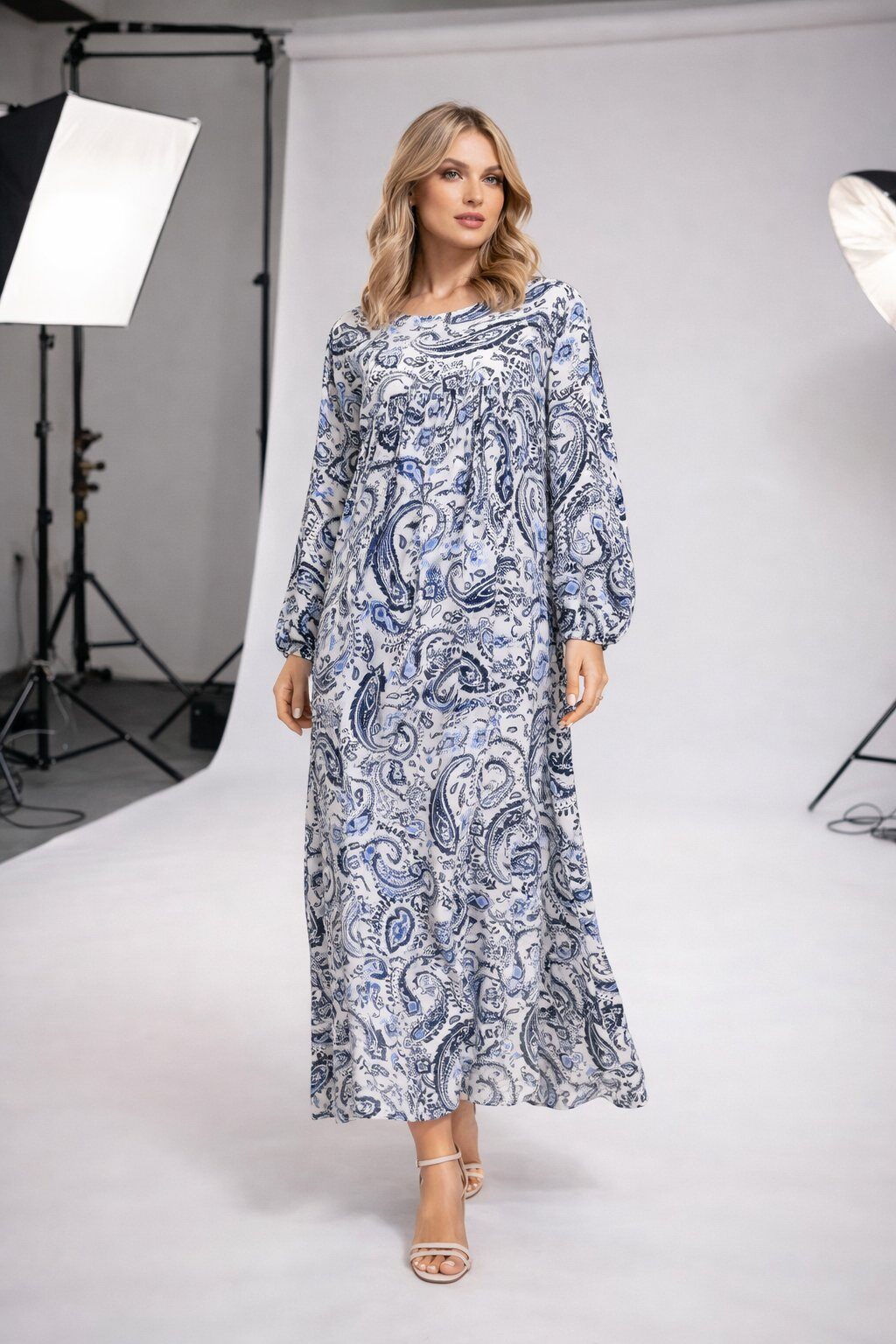 Mayorista H.STYLE - Vestido largo oversize con estampado de cachemira – XW2515-1