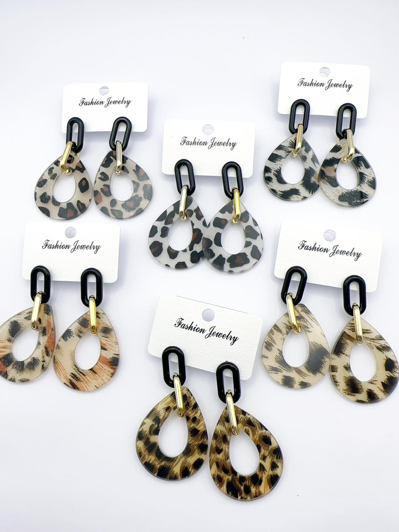Mayorista H&T Bijoux - Pendientes acrílicos leopardo