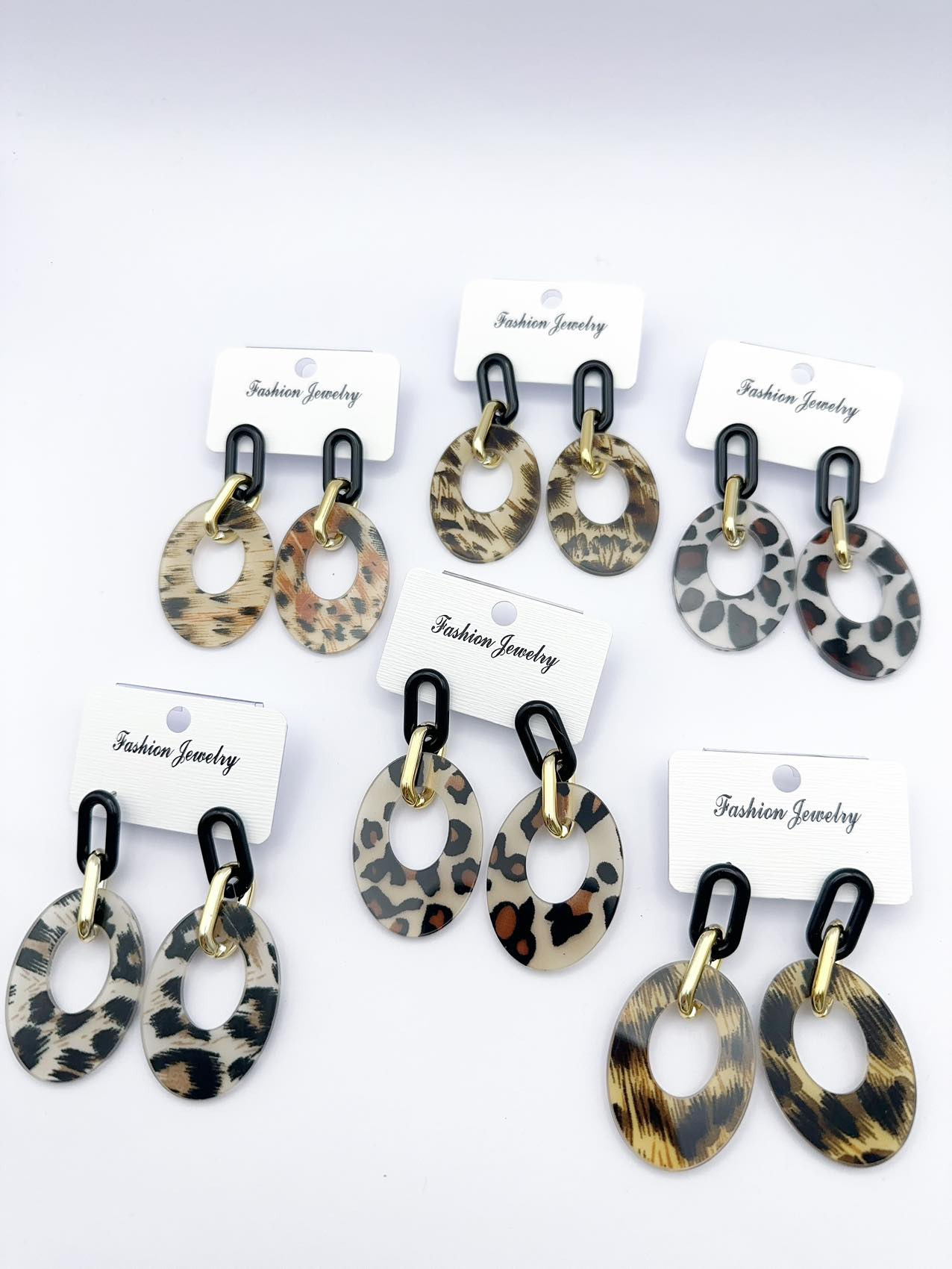 Mayorista H&T Bijoux - Pendientes acrílicos leopardo