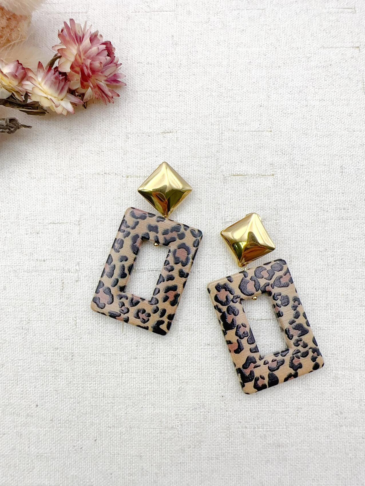 Wholesaler H&T Bijoux - Leopard acrylic earrings