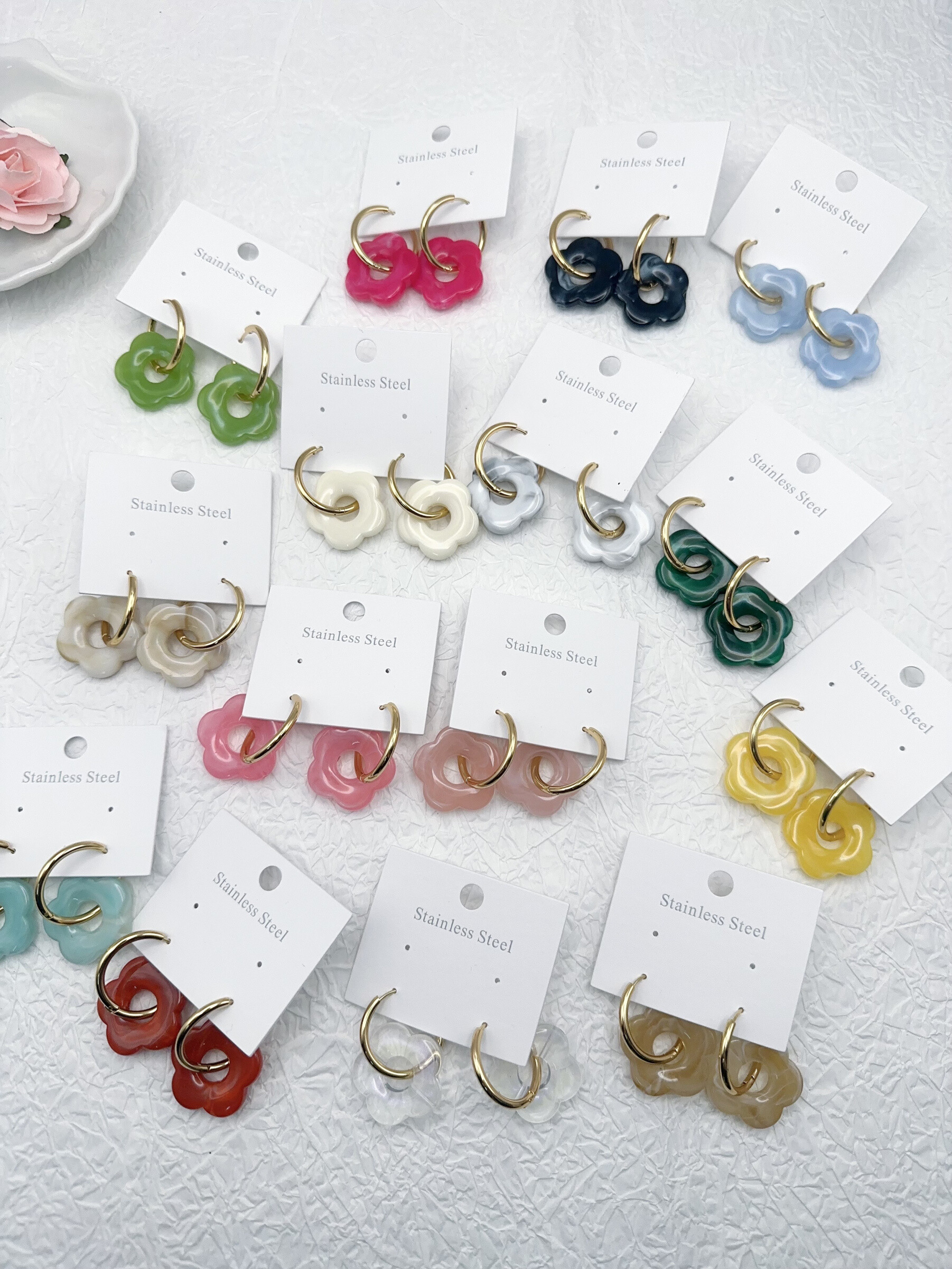 Mayorista H&T Bijoux - Pendientes de flores