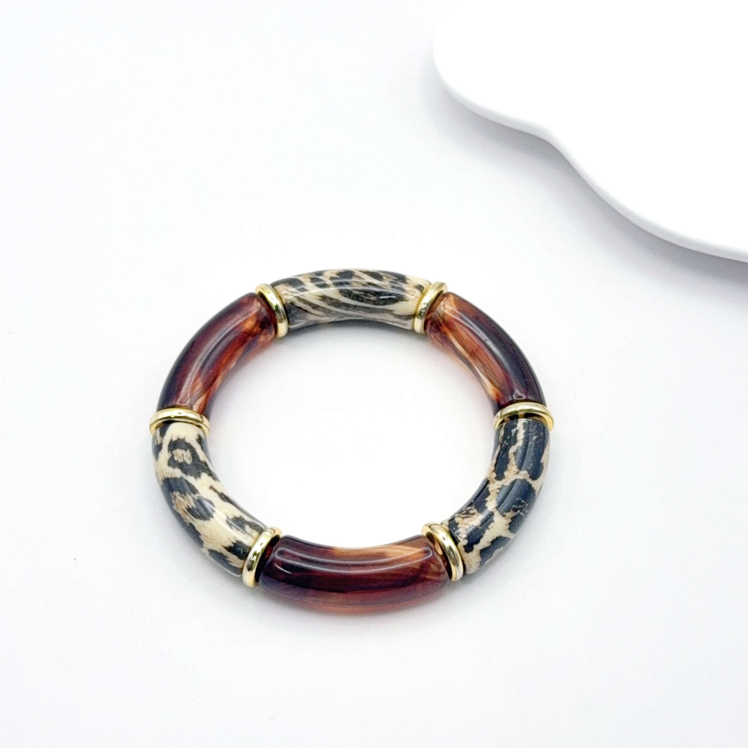 Grossiste H&T Bijoux - Bracelet extensible en Tube acrylique coloré pour femmes, bijoux élégants à la mode