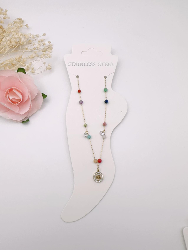 Wholesaler H&T Bijoux - Adjustable string anklet with a stone.