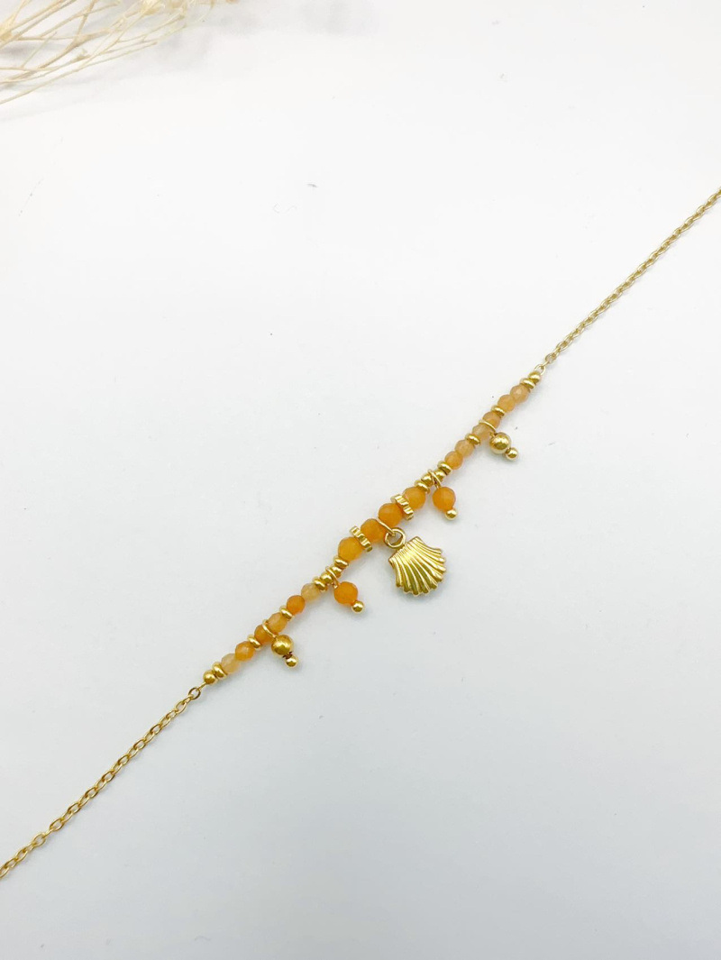 Großhändler H&T Bijoux - Fußkettchen aus Edelstahl + Steine