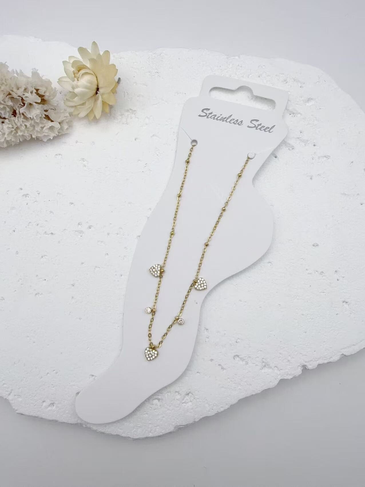 Grossiste H&T Bijoux - Chaîne de cheville en acier inoxydable