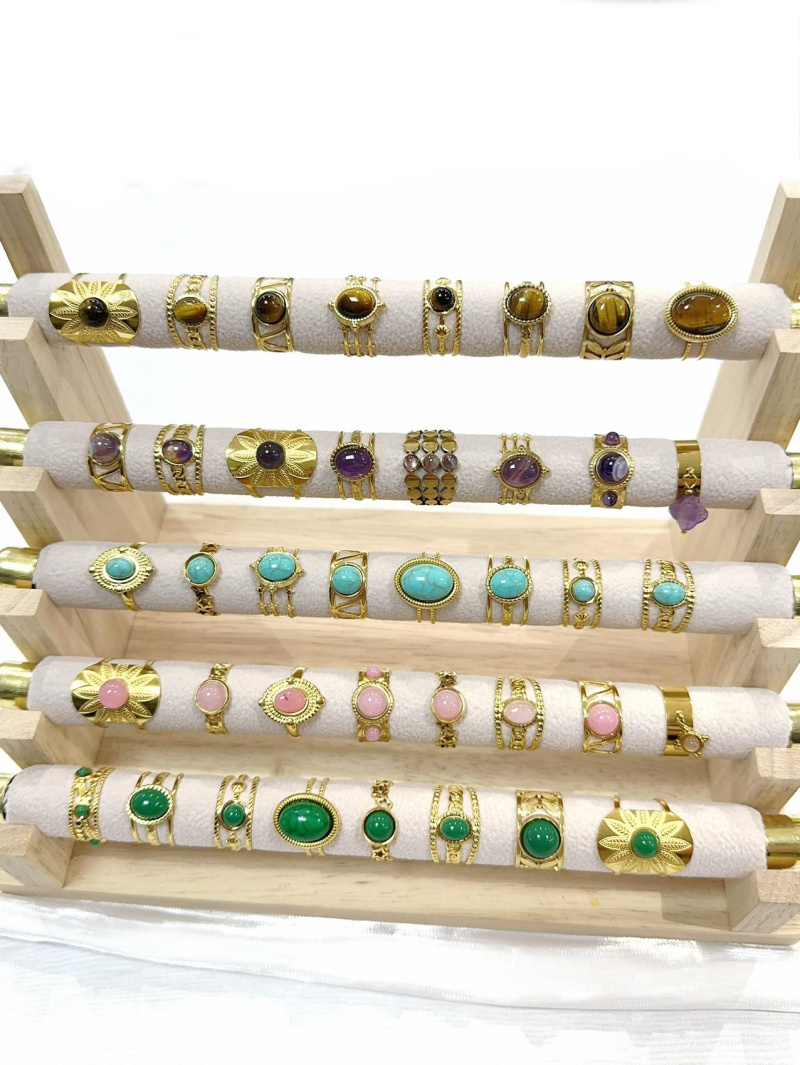 Grossiste H&T Bijoux - Lot de 40 bagues en acier inoxydable