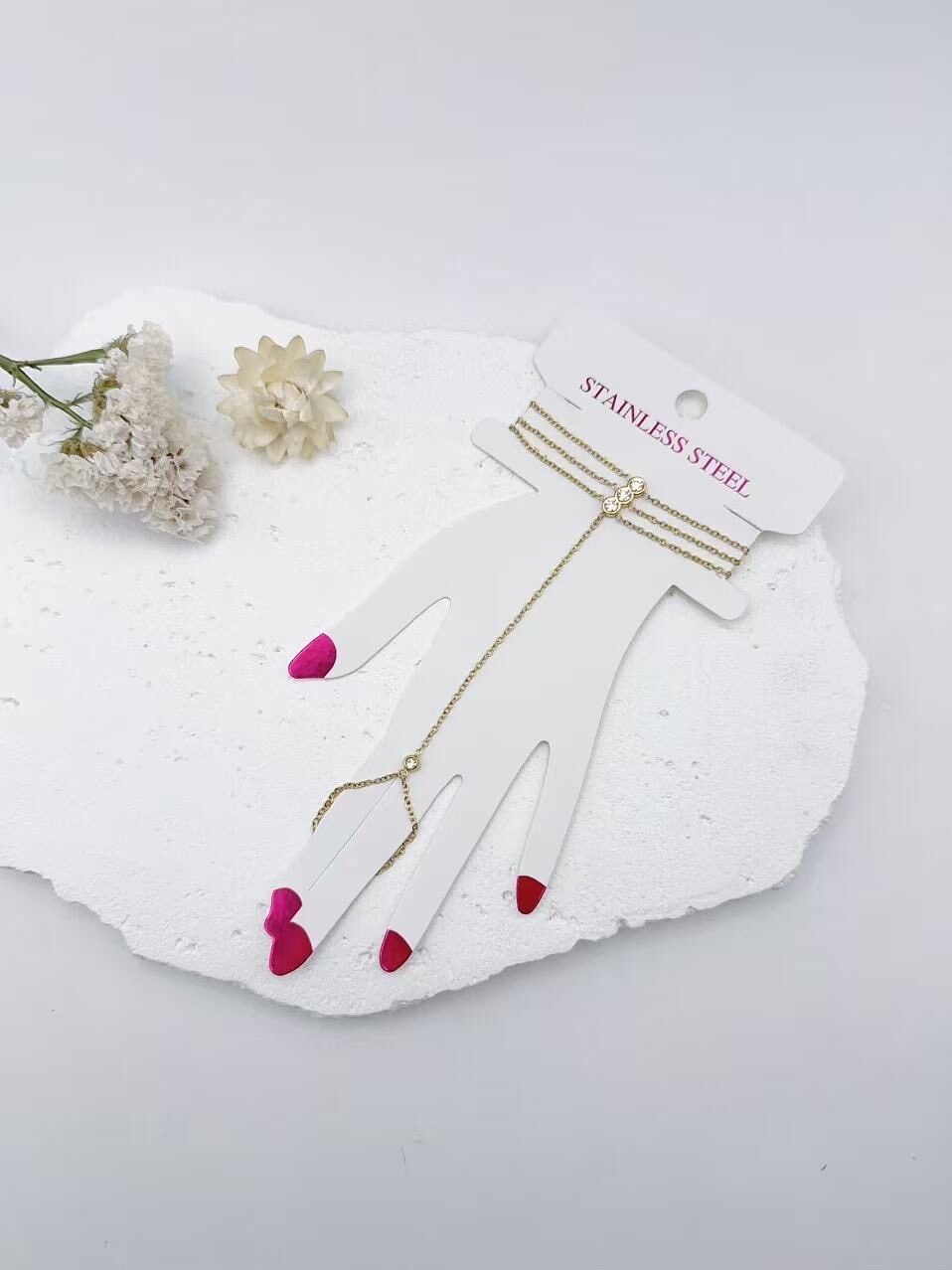 Grossiste H&T Bijoux - Chaîne de main en acier inoxydable