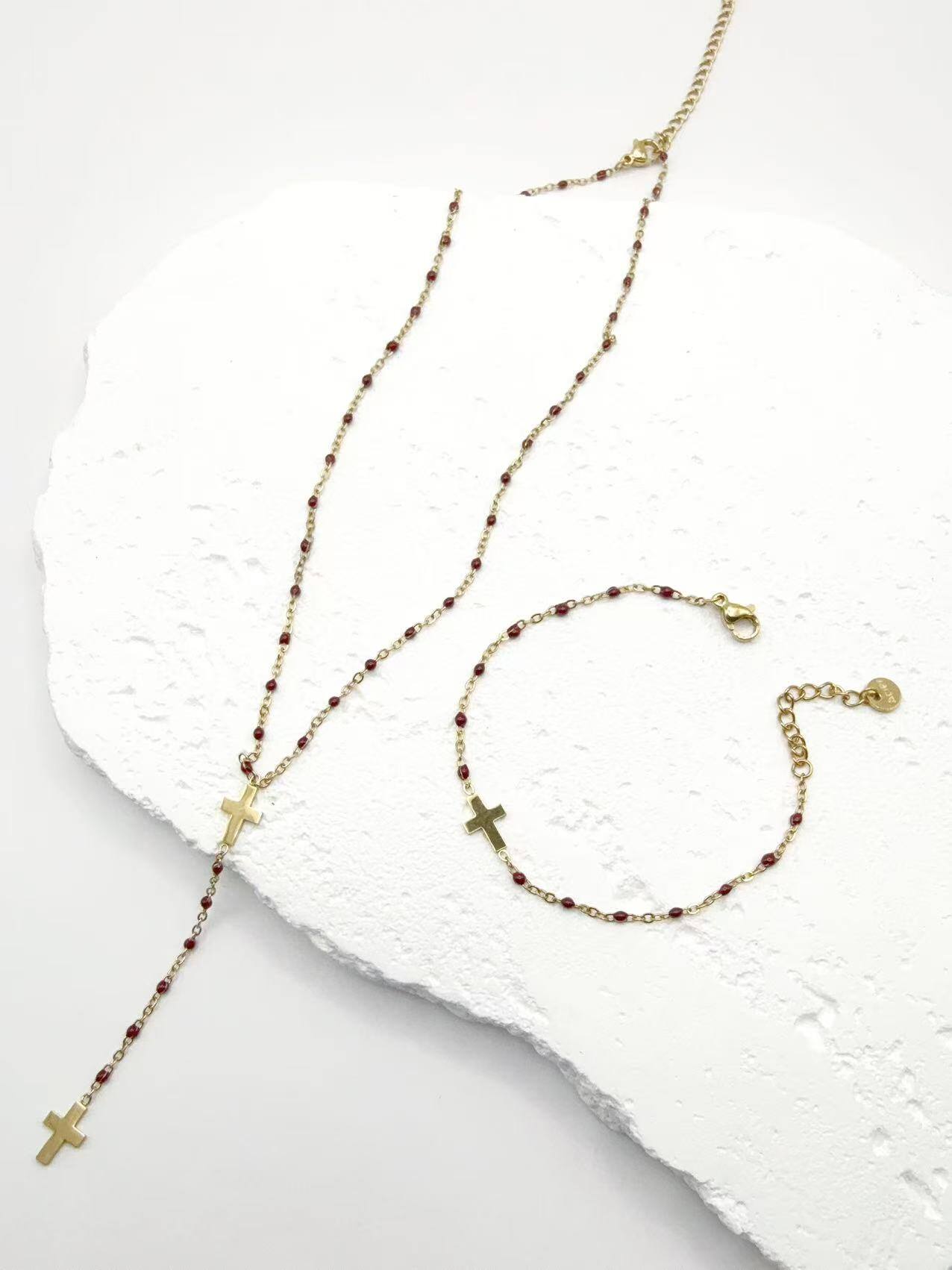 Großhändler H&T Bijoux - Halskette und Armband aus Edelstahl